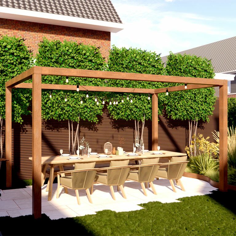 Corteni terasest pergola süsteem ruut 324 x 300 cm