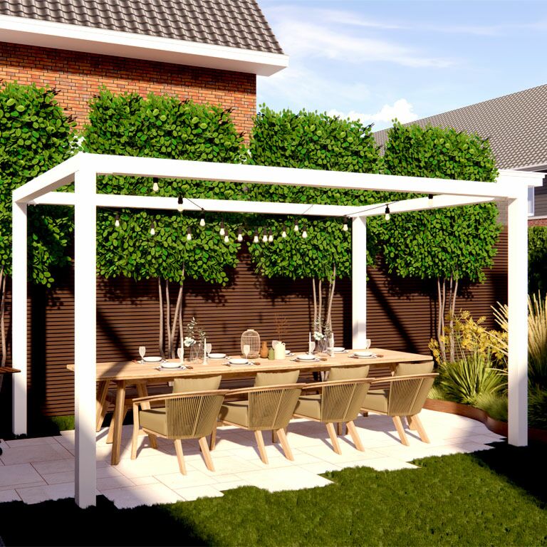 Pulbervärvitud terasest pergola süsteem ruut 224 x 200 cm