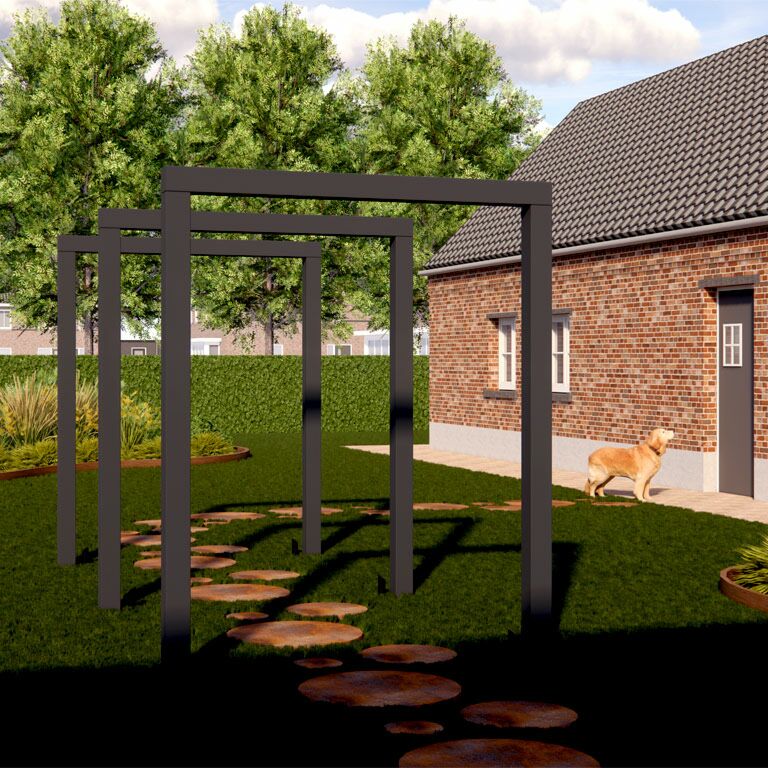 Pulbervärvitud terasest pergola sirge 150 cm