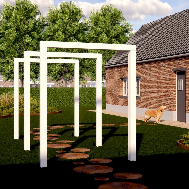 Pulbervärvitud terasest pergola sirge 250 cm