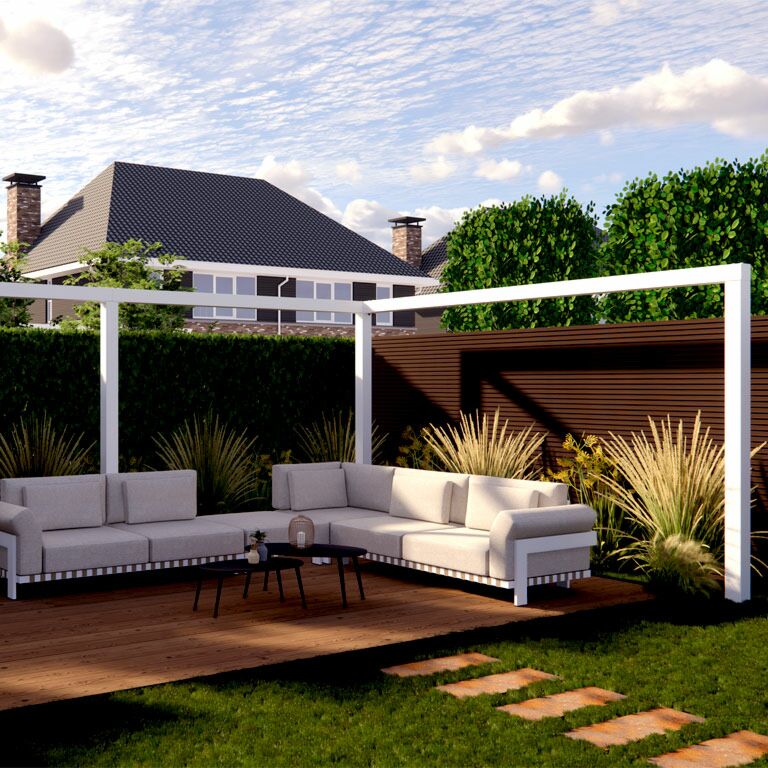 Pulbervärvitud terasest pergola nurgasüsteemid 600 x 412 cm