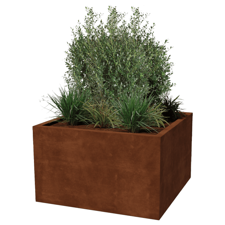 Keevitatud Corten-terasest lillekast Montana 100 x 100 x 60 cm