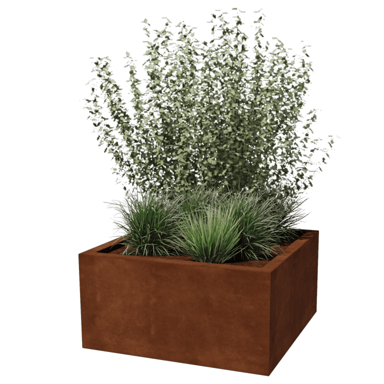 Keevitatud Corten-terasest lillekast Montana 80 x 80 x 40 cm