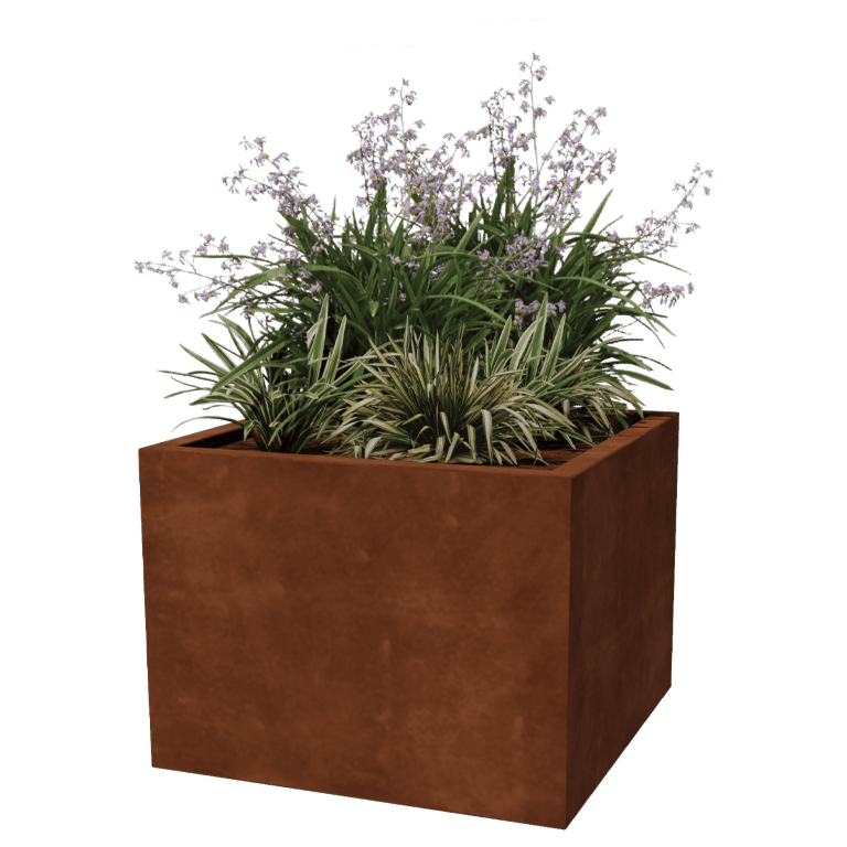 Keevitatud Corten-terasest lillekast Montana 80 x 80 x 60 cm