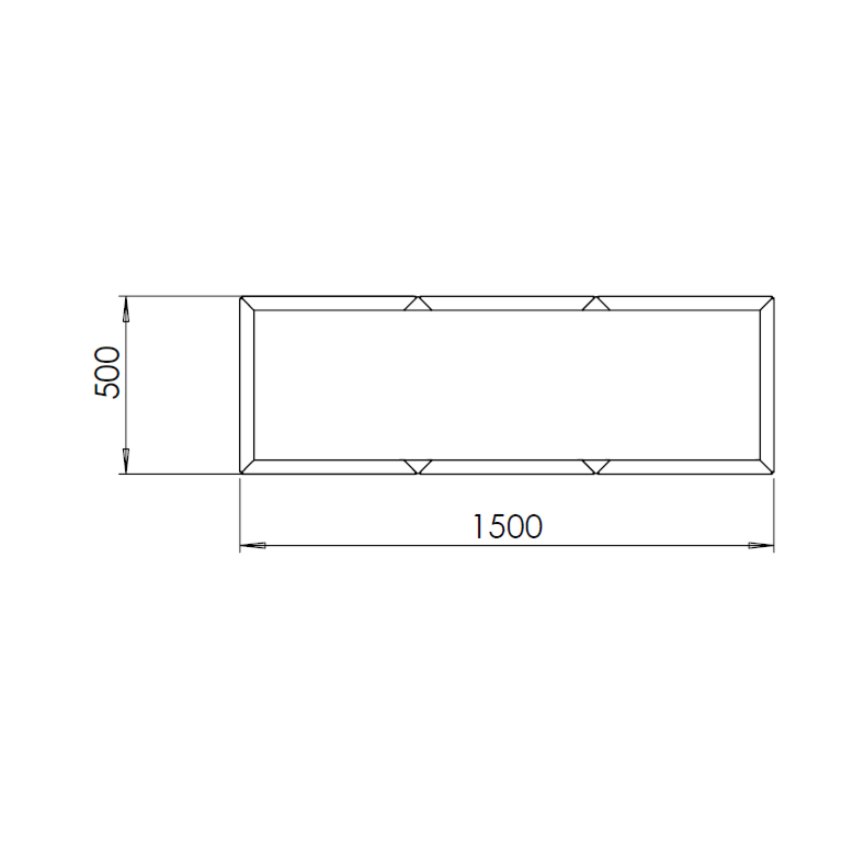 Pulbervärvitud terasest lillekast Texas xxl 150 x 50 cm