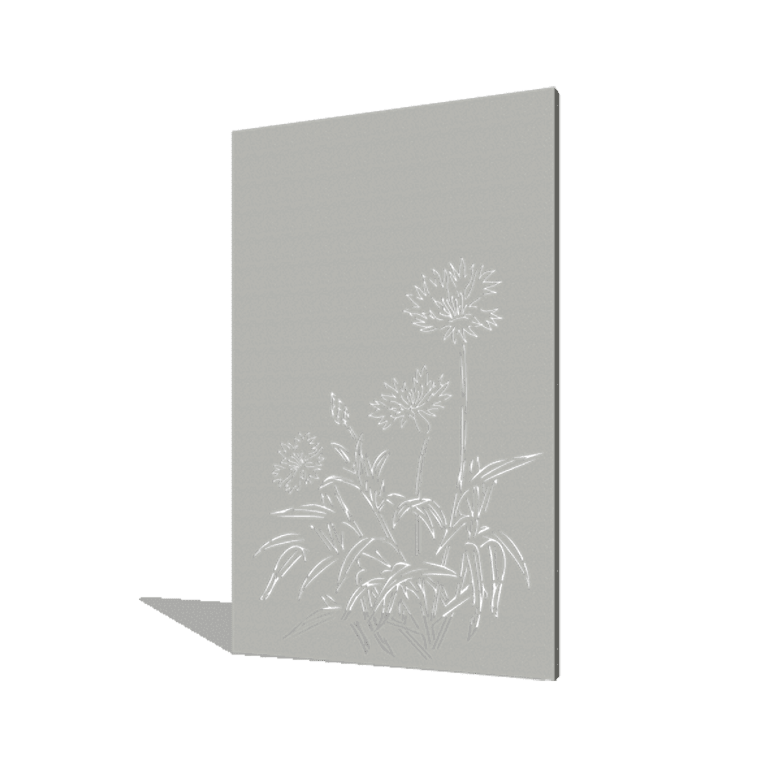 Pulbervärvitud terasest paneel rukkilill 120 x 6 x 190 cm