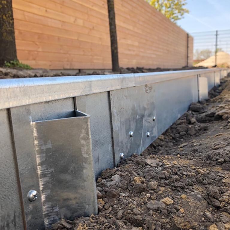 ühendusplaat sirge Corten terasest kiht 12 - 15 cm