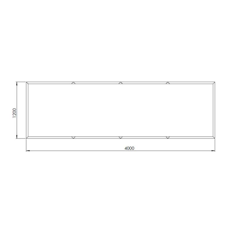 Pulbervärvitud terasest lillekast Texas xxl 400 x 120 cm