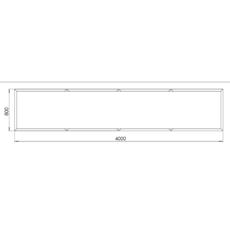 Pulbervärvitud terasest lillekast Texas xxl 400 x 80 cm