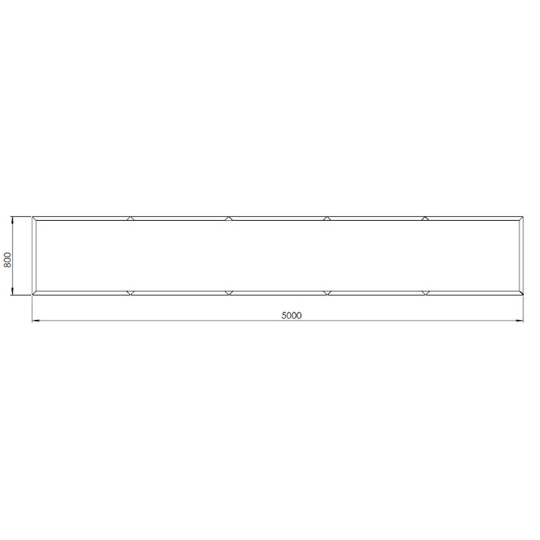 Pulbervärvitud terasest lillekast Texas xxl 500 x 80 cm