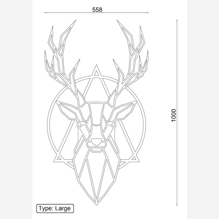 Metallist seinadekoratsioonid Hirv 2.0