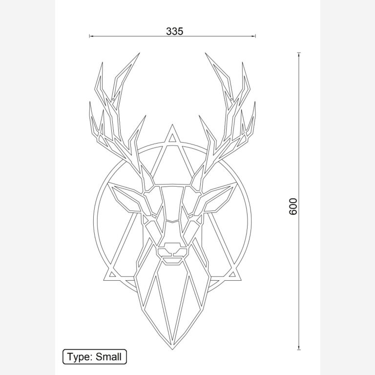 Metallist seinadekoratsioonid Hirv 2.0