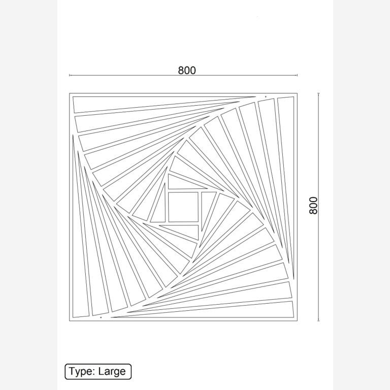 Metallist seinadekoratsioonid Geomeetrilised kujundid 3.0