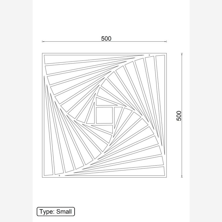 Metallist seinadekoratsioonid Geomeetrilised kujundid 3.0