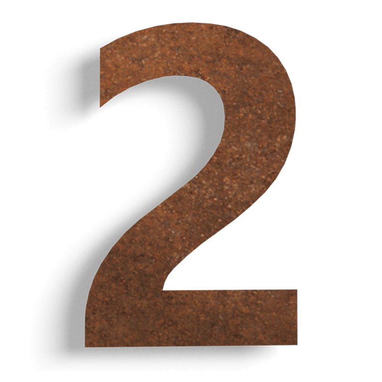 majanumber Corten teras (plaat) 2 - 15 cm