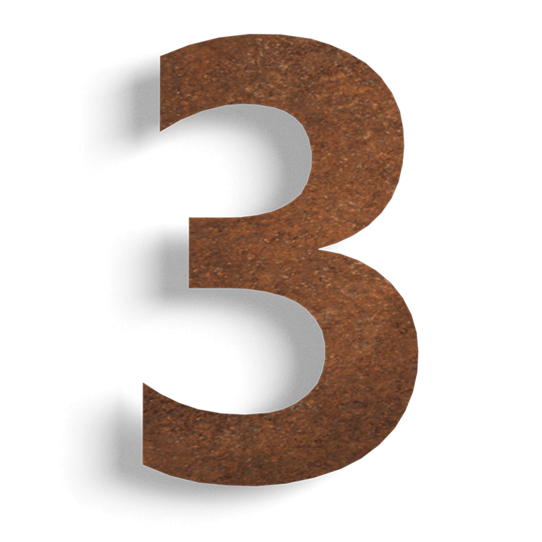 majanumber Corten teras (plaat) 3 - 15 cm