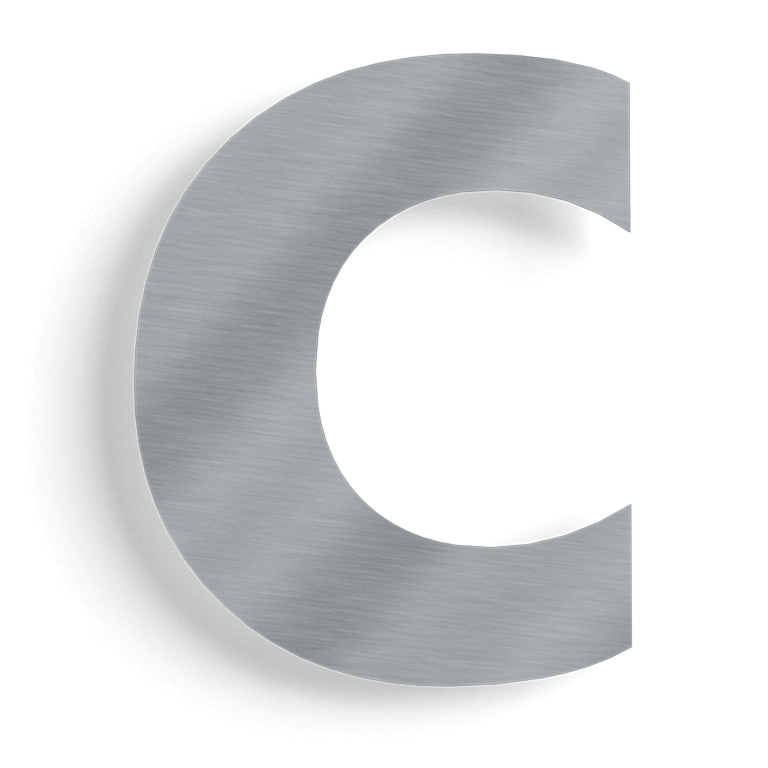 Roostevabast terasest majanumber c - 15 cm