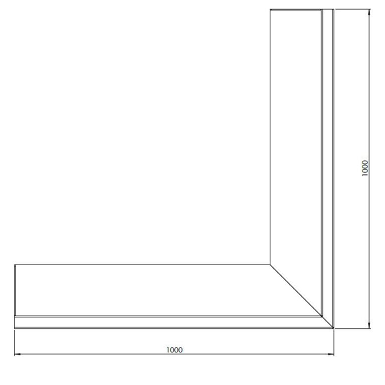 Corteni terasest tugisein välisnurk 100 x 100 cm (kõrgus 30 cm)