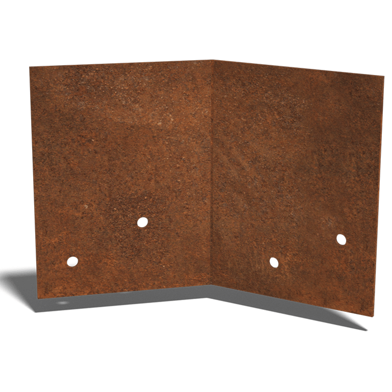 ühendusplaat Corten teras 45º keskmine 22 - 25 cm
