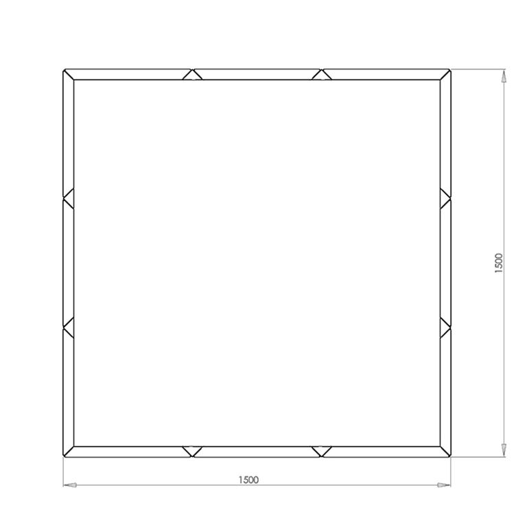 Pulbervärvitud terasest lillekast Miami xxl 150 x 150 cm