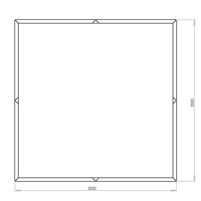 Pulbervärvitud terasest lillekast Miami xxl 200 x 200 cm