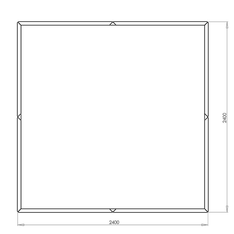 Pulbervärvitud terasest lillekast Miami xxl 240 x 240 cm