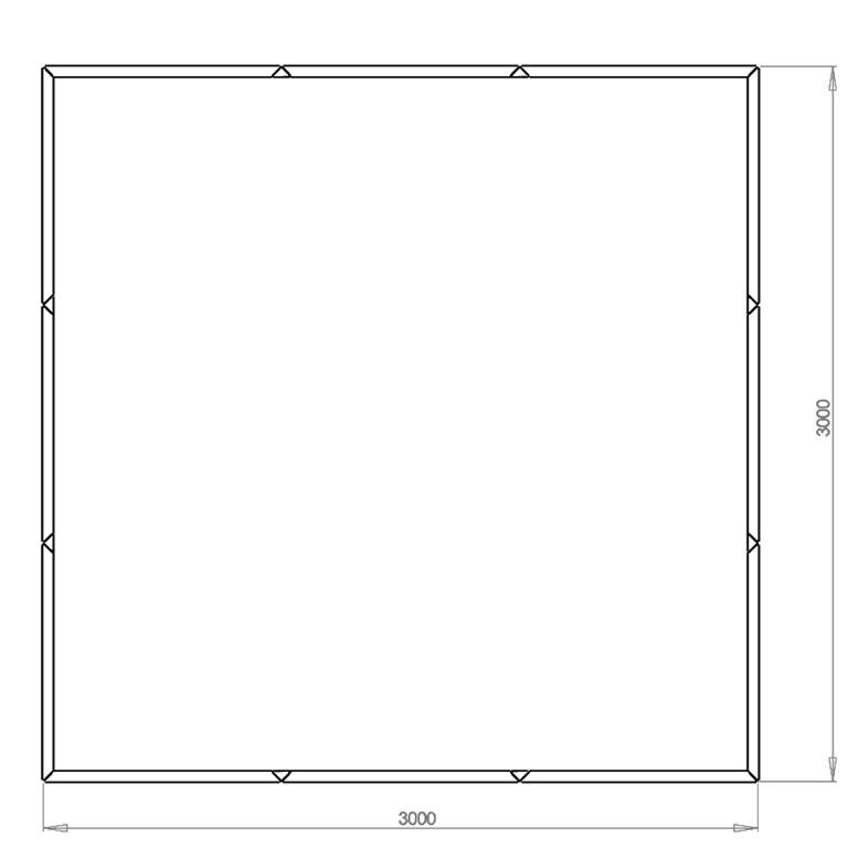 Pulbervärvitud terasest lillekast Miami xxl 300 x 300 cm