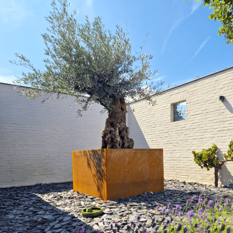 Keevitatud Corten-terasest lillekast Montana 120 x 120 x 80 cm