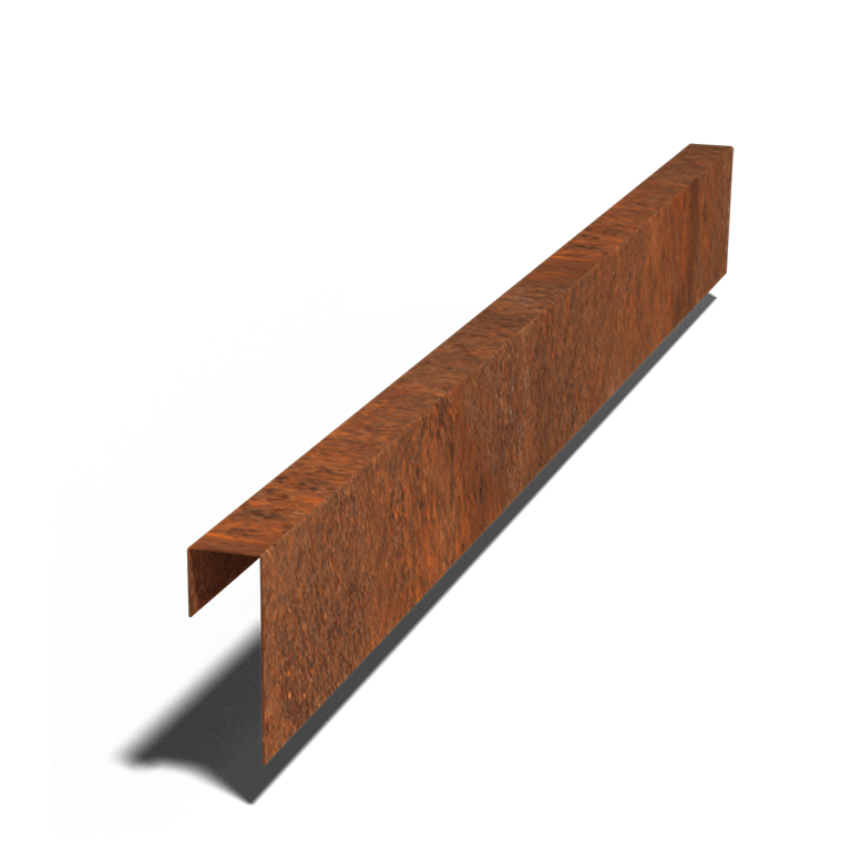 Corten-terasest U-profiil 15 x 5 x 5 cm (pikkus 150 cm)