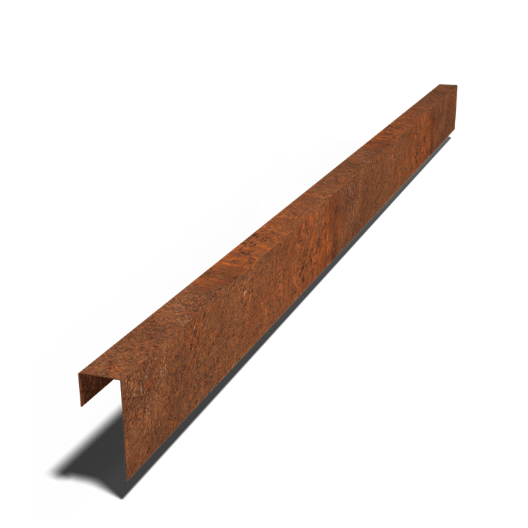 Corten-terasest U-profiil 15 x 6 x 5 cm (pikkus 240 cm)