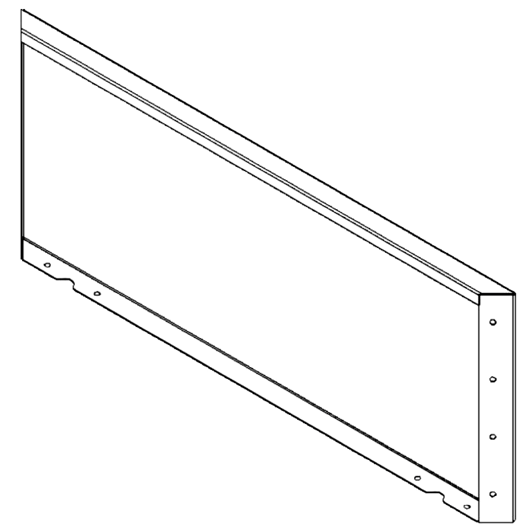 Pulbervärvitud terasest paneel 40 x 100 cm