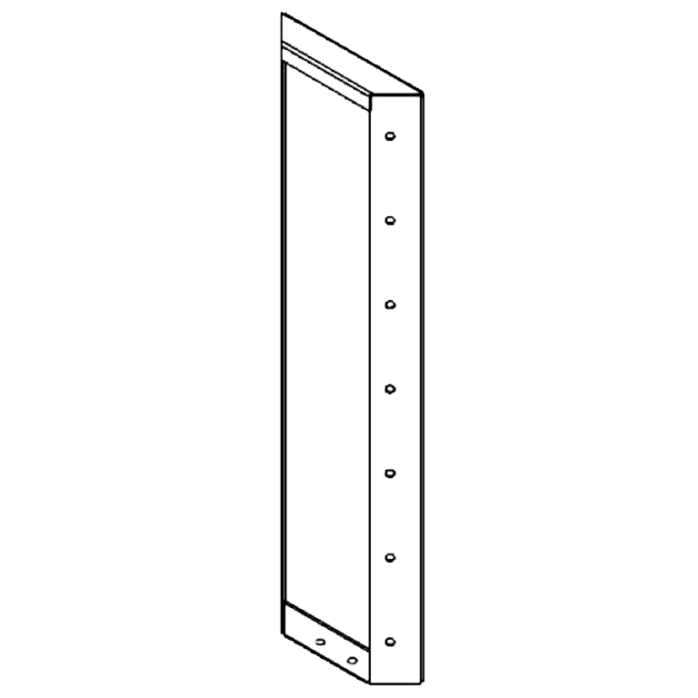 Pulbervärvitud terasest paneel 70 x 20 cm