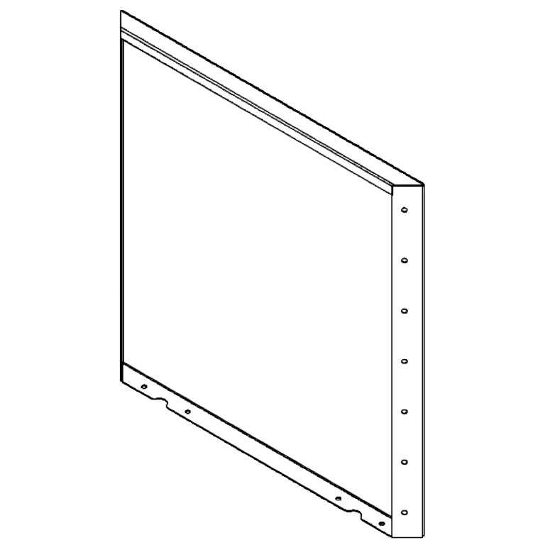 Pulbervärvitud terasest paneel 70 x 70 cm