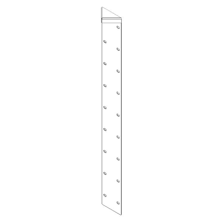 nurgaelement Pulbriga kaetud teras 180° 100 cm
