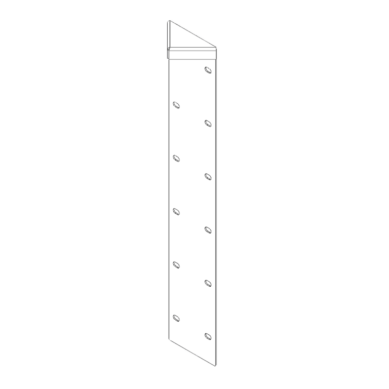 nurgaelement Pulbriga kaetud teras 180° 60 cm
