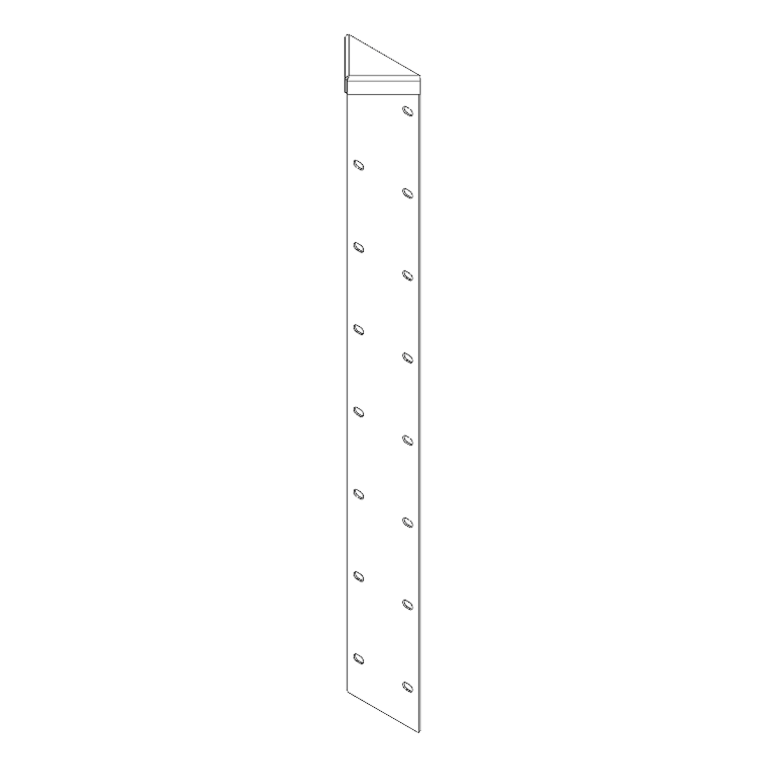 nurgaelement Pulbriga kaetud teras 180° 80 cm