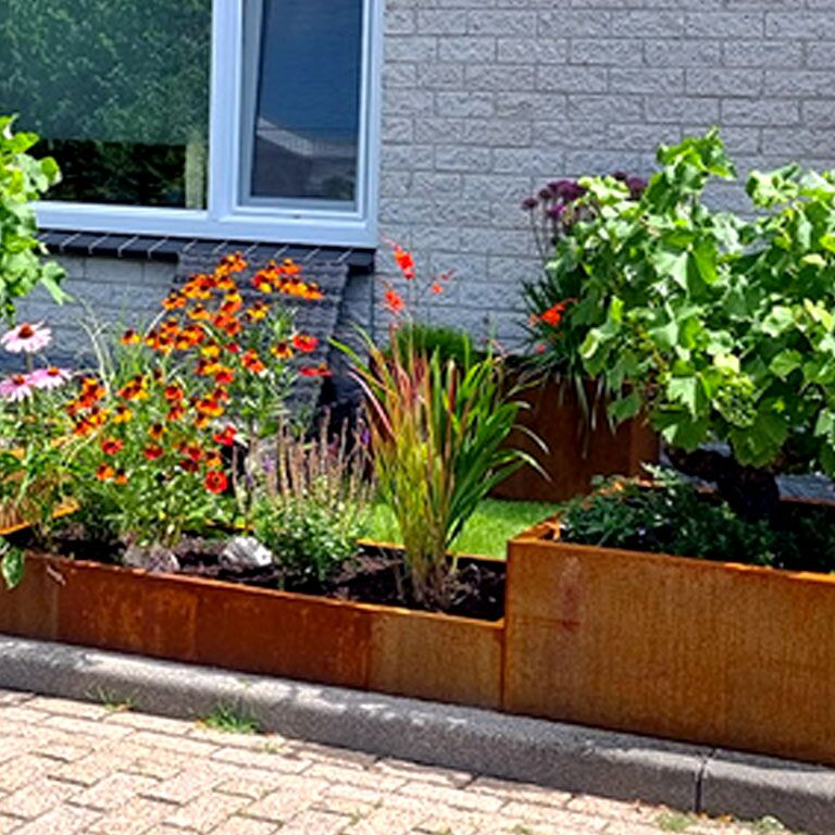 Keevitatud Corten-terasest lillekast Montana 80 x 80 x 40 cm