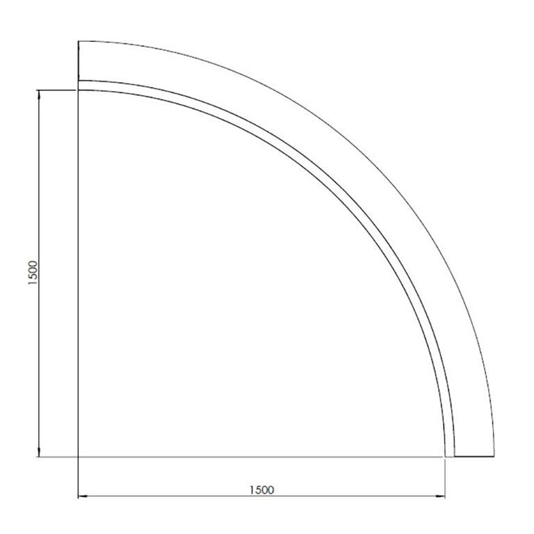 Pulbervärvitud terasest tugisein sisekaar 150 x 150 cm (kõrgus 30 cm)