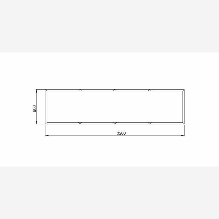 Pulbervärvitud terasest lillekast Texas xxl 320 x 80 cm