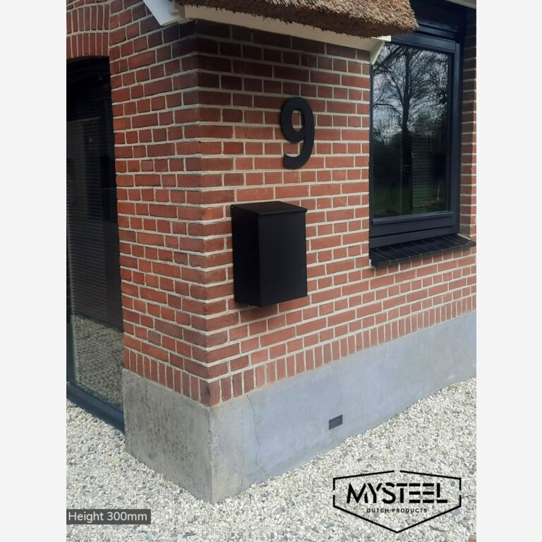 Roostevabast terasest majanumber Must 7 - 30 cm
