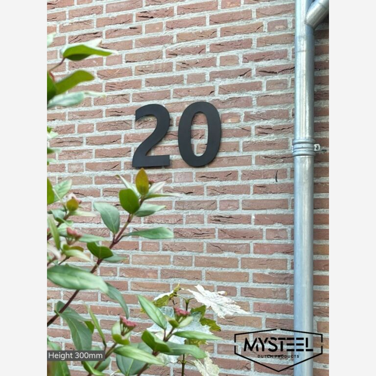 Roostevabast terasest majanumber Must 7 - 30 cm
