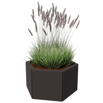 Terasest lillekast - Kuusnurk - 59,3 x 52 x 40 cm - RAL9010 matt (valge) - Ilma põhjalauata