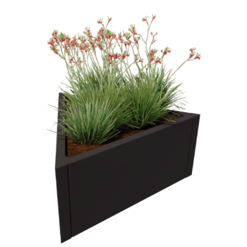 Terasest lillekast - Kolmnurk võrdkülgne - 90,6 x 78,3 x 40 cm - RAL9010 matt (valge) - Ilma põhjalauata