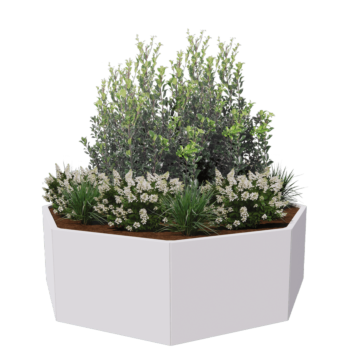 Terasest lillekast - Kaheksanurk - 193,1 x 193,1 x 30 cm - RAL9005 matt (must) - Ilma põhjalauata
