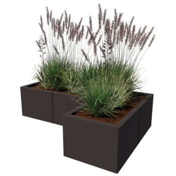 Terasest lillekast - L-kuju - 120 x 80 x 30 cm - Muu RAL värv - Ilma põhjalauata