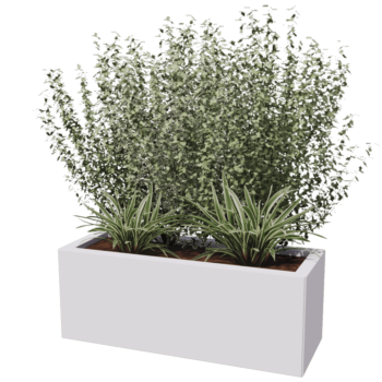 Terasest lillekast - Ristkülik - 80 x 30 x 30 cm - Muu RAL värv - Põhjalauaga - Jalgadega
