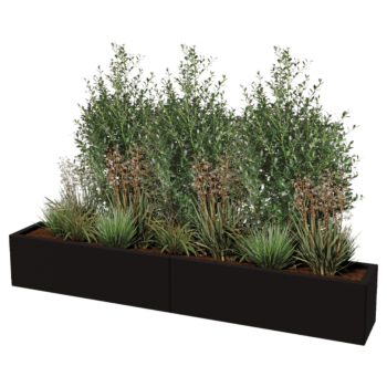 Terasest lillekast XXL - Ristkülik - 200 x 30 x 30 cm - RAL9010 matt (valge) - Põhjalauaga