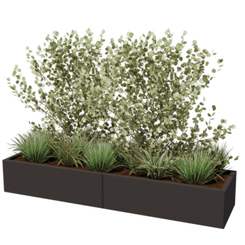 Terasest lillekast XXL - Ristkülik - 200 x 50 x 60 cm - Muu RAL värv - Põhjalauaga