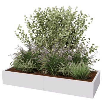 Terasest lillekast XXL - Ristkülik - 200 x 80 x 40 cm - Muu RAL värv - Põhjalauaga