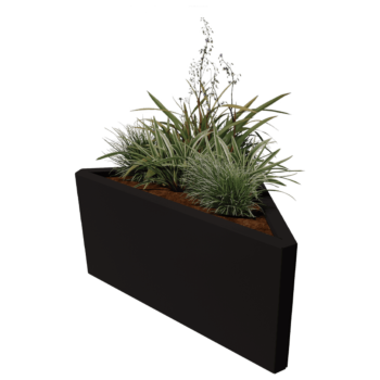 Terasest lillekast - Kolmnurk erikülgne - 83,9 x 46,4 x 40 cm - RAL9010 matt (valge) - Ilma põhjalauata